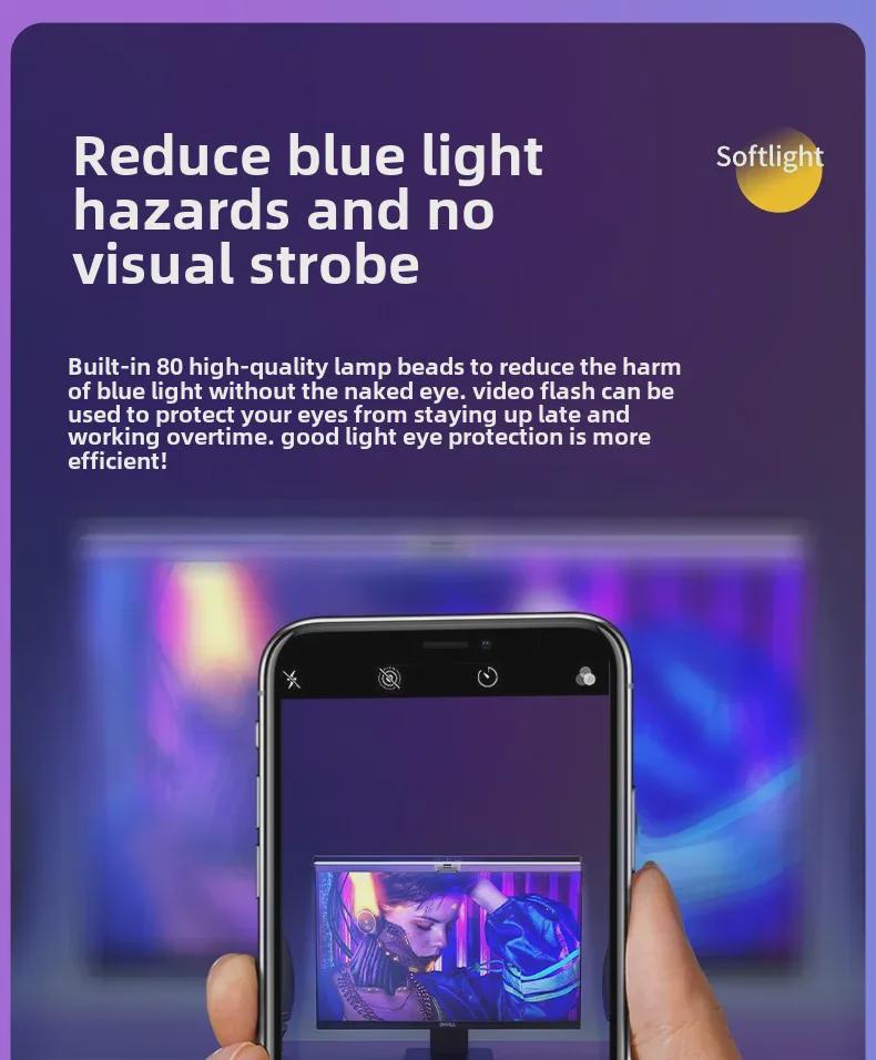 Large Curved Screen LED Desk Lamp with Colorful Ambiance Lighting - Perfect for Computer Monitors