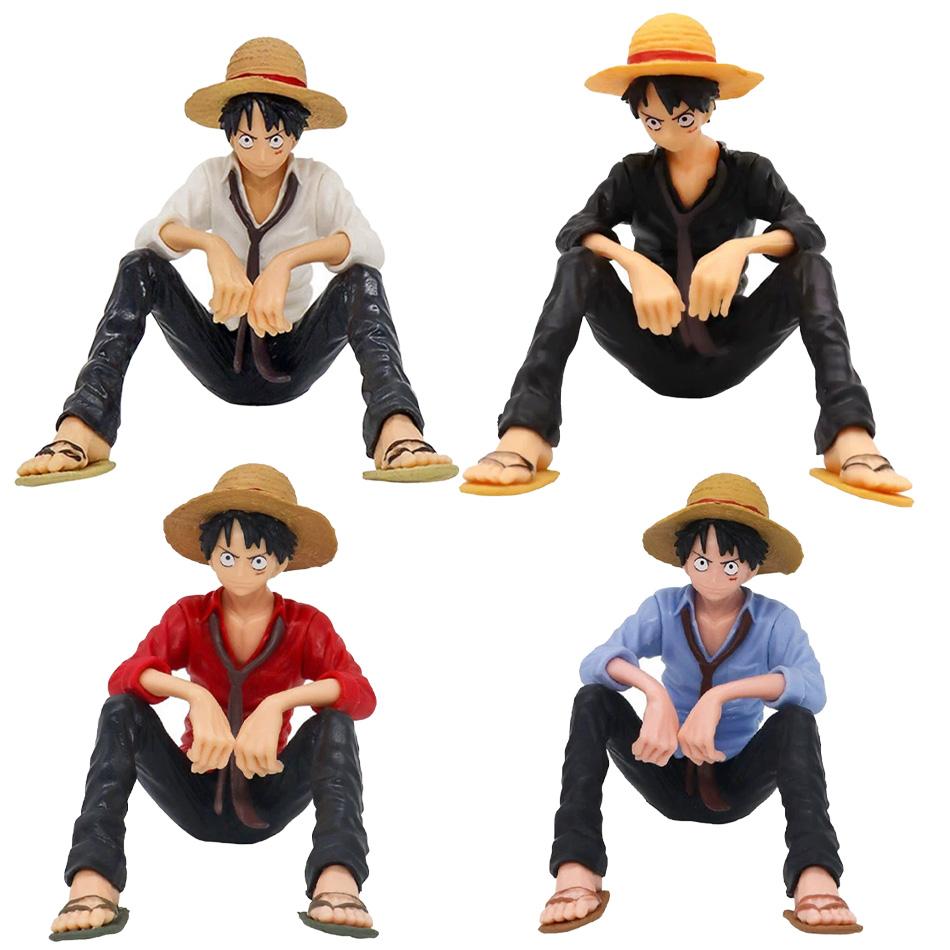 Фигурка Аниме One Piece Луффи Сидячая Поза Фигурка Действия ПВХ Модель Коллекция Фигурка Кукла Игрушка Разработана Для Дня Рождения Рождественский Подарок