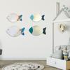 Wood Fish Hanging Ornament Wooden Fish Wall Art Decor for Beach Theme Fish Sculpture