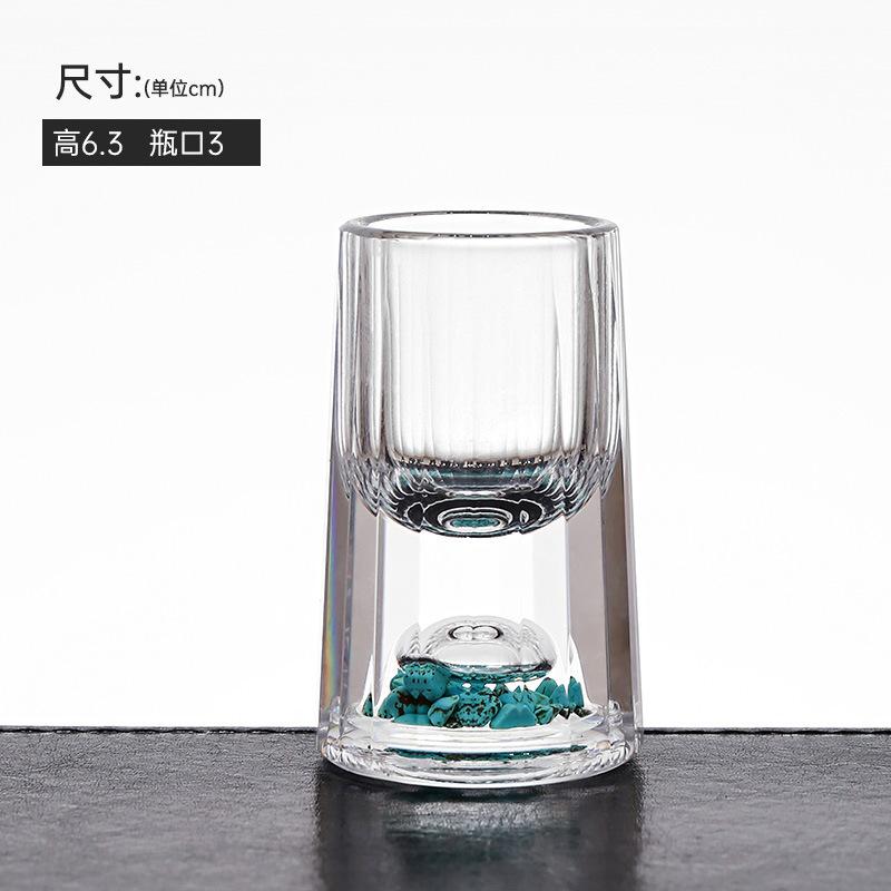 Креативная хрустальная рюмка для байцзю, высококлассная рюмка «Цзиньшань», рюмка для байцзю с золотой фольгой, бытовой набор рюмок на один глоток, винный набор, подарочная упаковка