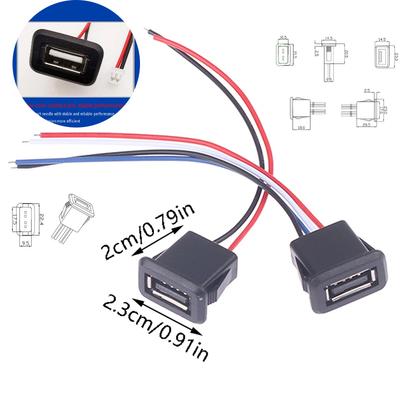 1 шт. 2-контактный 4-контактный USB 2.0 гнездо питания USB2.0 Разъем зарядного порта с кабелем USB Зарядная розетка Оптом
