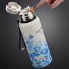 Stainless Steel Travel Mug with Filter Thermal Cup Sports Kettle Flower Pattern Thermos Bottle  Car