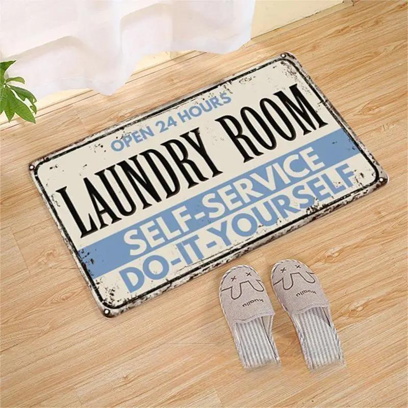 Laundry Room Printed Carpet Non-Slip Soft Entryway Foyer Bedroom Entrance Doormat Laundry Room Floor Mats Home Decoration