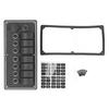 7 Gang Rocker Switch Panel 5A X 4 10A X 2 15A X 2 Boat Rocker Switch with Overload Protector for Yachts RV 12V