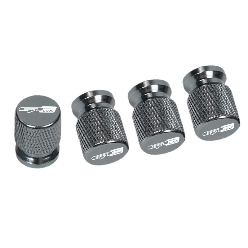 AABJC1 4pcs Car CNC Aluminum Tire Valve Air Port Stem Cover Caps For Kia GT Line Sportage Ceed Picanto K5 K3 Stonic Accessories