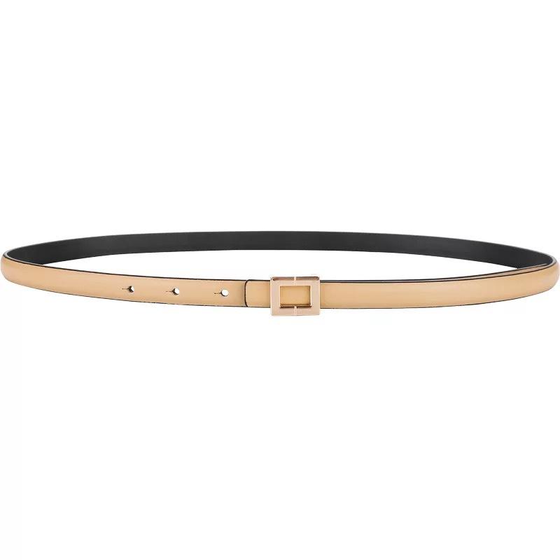 Meier Square buckle genuine leather thin belt skirt small waistband first layer cowhide women's thin belt