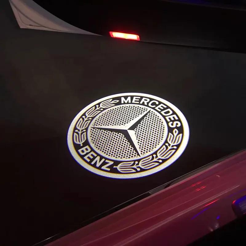 GCTO3 For Mercedes Benz B/C/E/S Class A Class C200L GLC GLK 2PCS Car Door Emblem LED Light Welcome Lamp Wireless Laser Projector