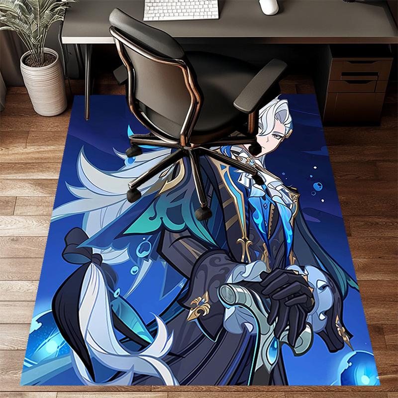 1pc Genshin Impact Neuvillette1 Design Printed Area Rug Carpet for Bedroom Living Room Home Decor Rugs Mat Non Slip Mat Rug for Bedside