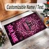 Rainbow Theme Crystal Velvet Floor Rug Personalized Custom Name Text Warm Carpet Home Decoration