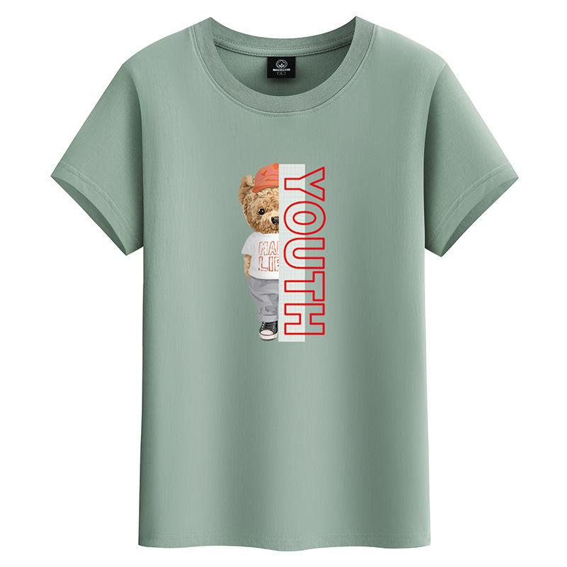 GMXIA Футболка с коротким рукавом из хлопка, мужская модная свободная рубашка с коротким рукавом, с принтом