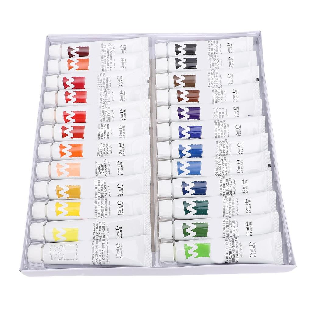 12ml Watercolor Paint Set Professional Multiple Color Paint Tubes for Artists and Beginners 24 Colors