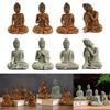 Peaceful Symbol Buddhas Statues Yard Decorative Resin Sitting Sculptures Charm Home Accent Realistic Design Statues