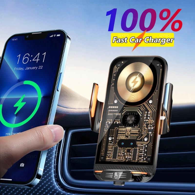 100% новый автомобильный держатель для телефона, беспроводное зарядное устройство, магнитный USB, супербыстрая зарядка для iPhone 15 14 13 12 Pro Max Samsung Xiaomi