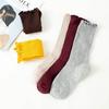Однотонные чулочно-носочные изделия, носки до середины икры, удобные хлопковые осенние носки до щиколотки, женские носки
