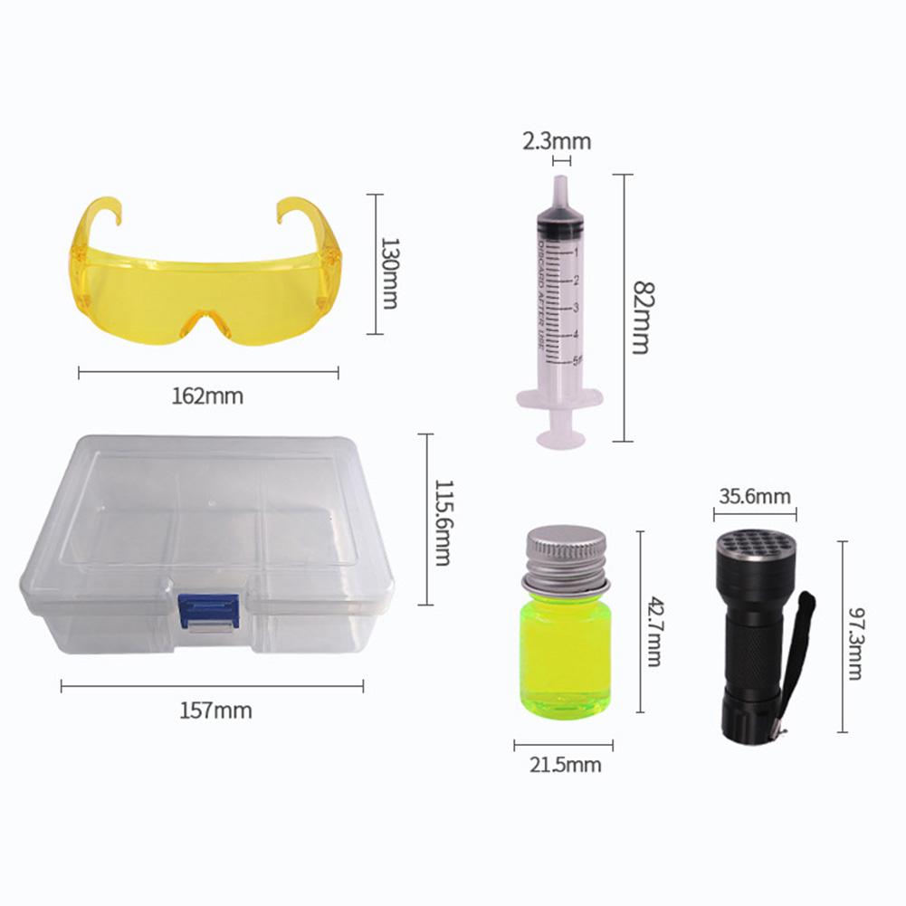 Автоматический флуоресцентный прибор для обнаружения утечек Инструмент для ремонта автомобильных кондиционеров R134a Хладагент Газовый детектор для проверки утечек кондиционера УФ-краситель