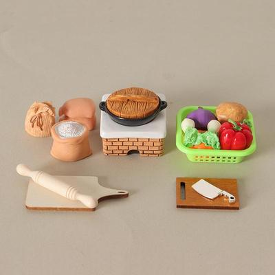 Мини-набор кухонной утвари для кукольного домика: Миниатюрная еда, Игровая плита, Овощи, Посуда, Украшения для поделок