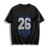 Футболка с индивидуальным именем 2026 Senior Sparkle, памятная футболка для выпускников, 100% хлопок