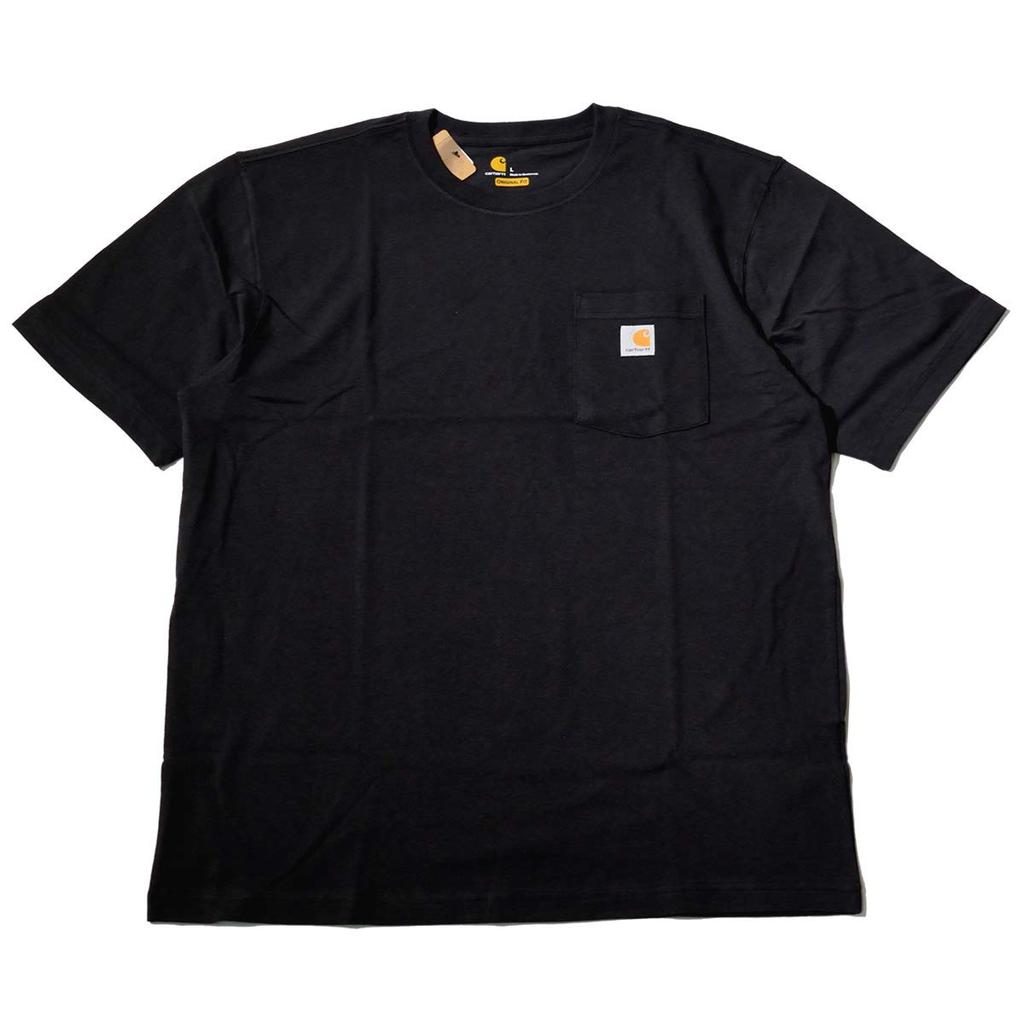 Large Short Chest L [Carhartt] Men's T-shirt, Size, Sleeve, Pocket, K87, Black, [Item]