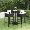 Day and Night - Day and Night 5-piece Garden Bar Set and Black Synthetic Rattan Cushions