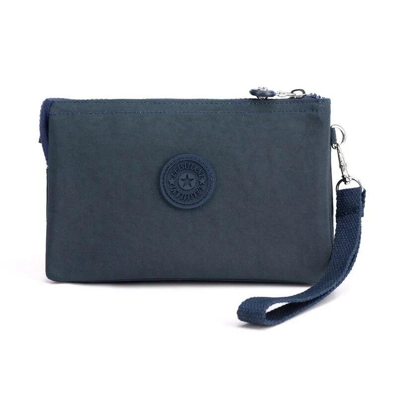 Повседневные нейлоновые холщовые сумки-органайзеры для монет и денег для женщин, многослойный кошелек, портативный телефон, туалетные принадлежности, сумка для хранения ключей, сумка на запястье