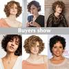 XINRAN Synthetic Short Curly Clip In Bangs Natural Hairpiece For Women Hair Pieces Bangs Toppers For Hair Loss
