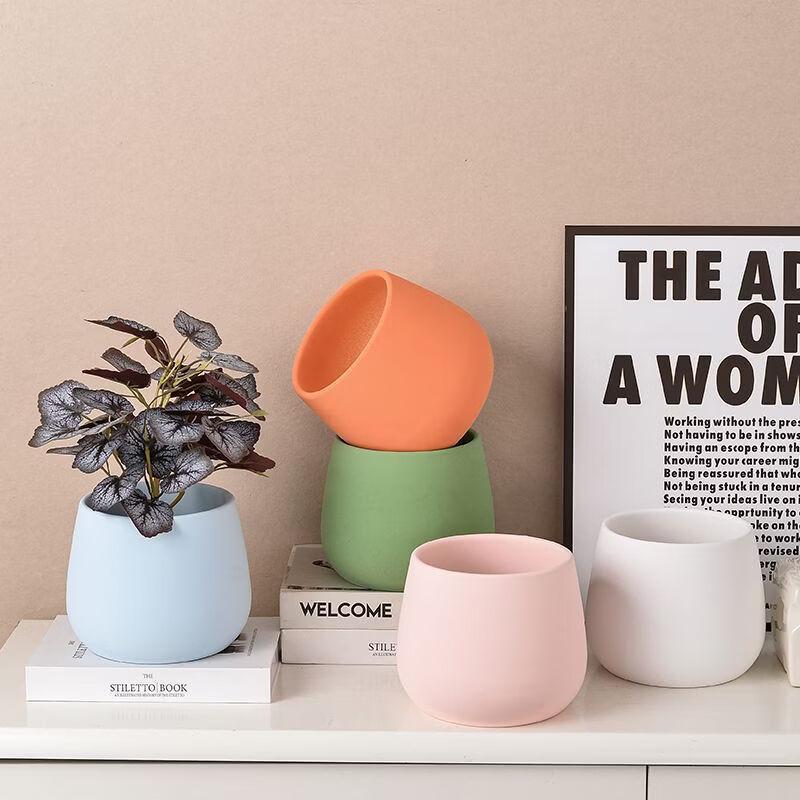 HC Modern Ceramic Flower Pot with Tray