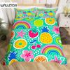 Пододеяльник Rainbow Kawaii Tropical Fruits Комплект постельного белья Ананас Киви Лимон Пончик Апельсин Вишня Клубника Покрывало для одеяла