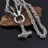 New European And American Men 'S Stainless Steel Viking Thor Ram Thor Hammer Pendant Necklace Fast Men 'S Jewelry