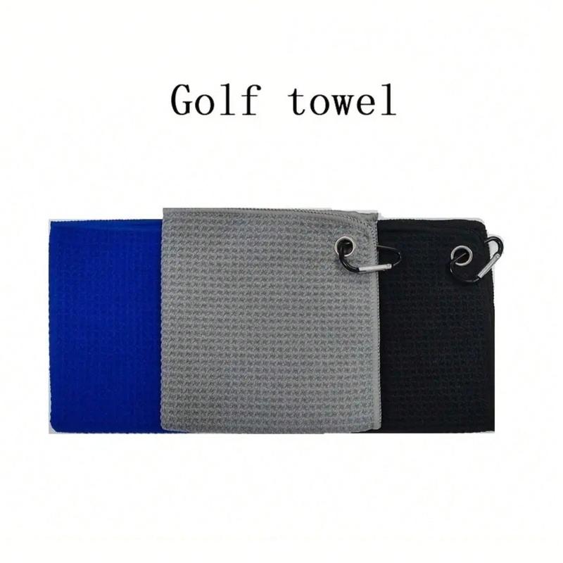 [Perfect Golf Club Cleaning Towel] 1pc Premium Waffle Pattern Golf Towel With Hook - Perfect For Cleaning Golf Clubs And Keeping Them In Top Condition