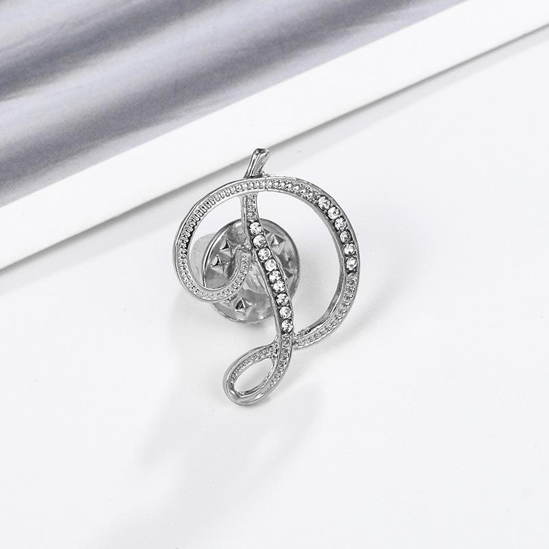 High-Precision Electroplated Vintage Alloy Brooch with Rhinestones