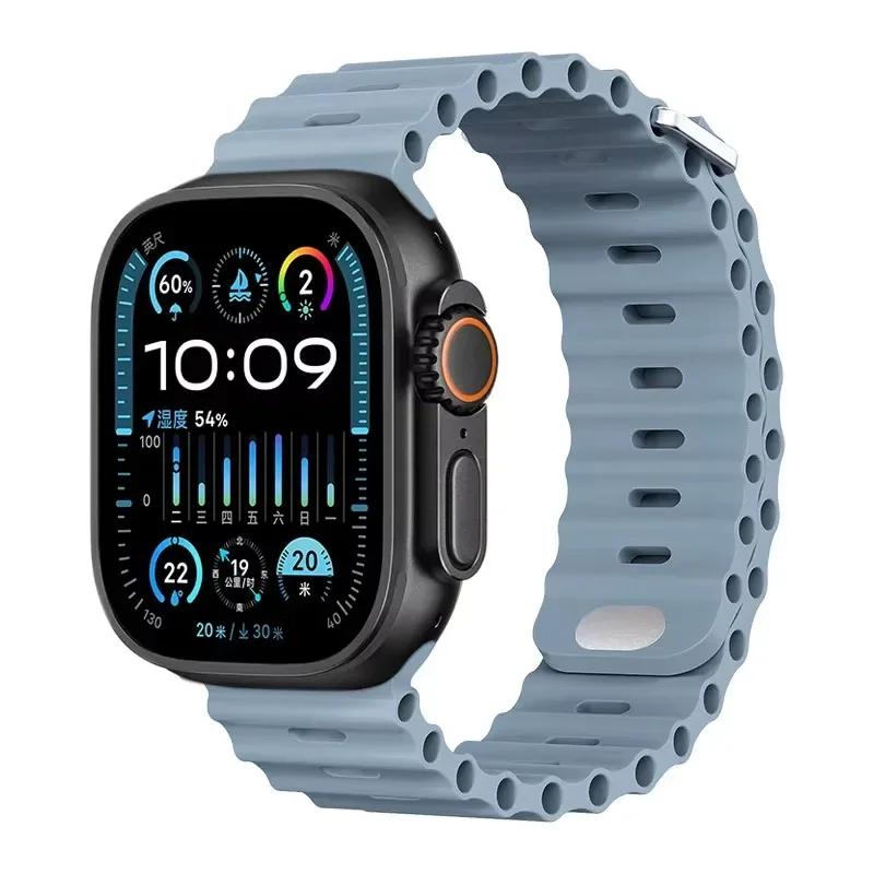 Силиконовый ремешок Ocean для Apple Watch Ultra 3/2 49 мм Серии 11/10 46 мм 42 мм 9 8 7 45 мм 41 мм Ремешок для часов iWatch 6 5 SE 44 40 мм