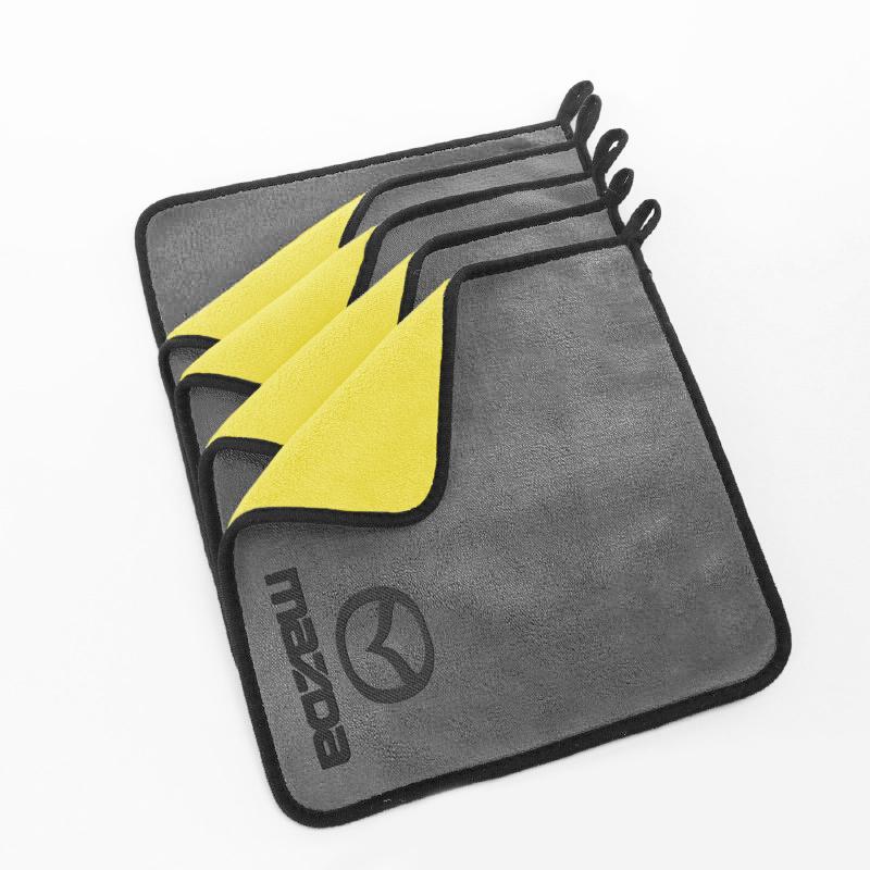 ZATR1 Car Wash Microfiber Towel Auto Rag Cleaning Drying Cloth Emblem Auot Accessories For Mazda 3 Bk 6 CX5 CX7 MX5 RX8 Atenza CX9 MX3
