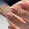 Французский Серебристый Двухцветный Край Ногтей Готовые Накладные Ногти Ins Маленькие Свежие Накладки для Ногтей Отбеливание Ногтей