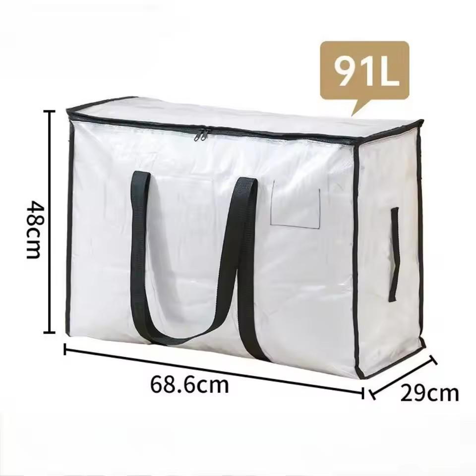 Transparent Storage Bag Large Capacity Blanket Toy Sundries Clothes Organizer Dust Proof and Moisture Moving Luggage Bags