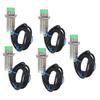 5PCS Inductive Proximity Switch NPN ABS Aluminum Alloy IP65 Waterproof Non Embedded Approach Sensor 6‑36VDC