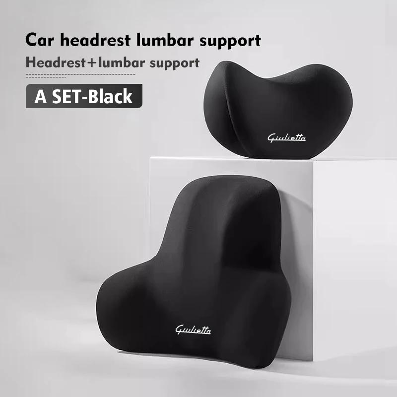 Car Stickers For Alfa Romeo Car Driver Seat Headrest Lumbar Support Pad Neck Pillow Interior Accessories For Alfa Romeo Giulia 1