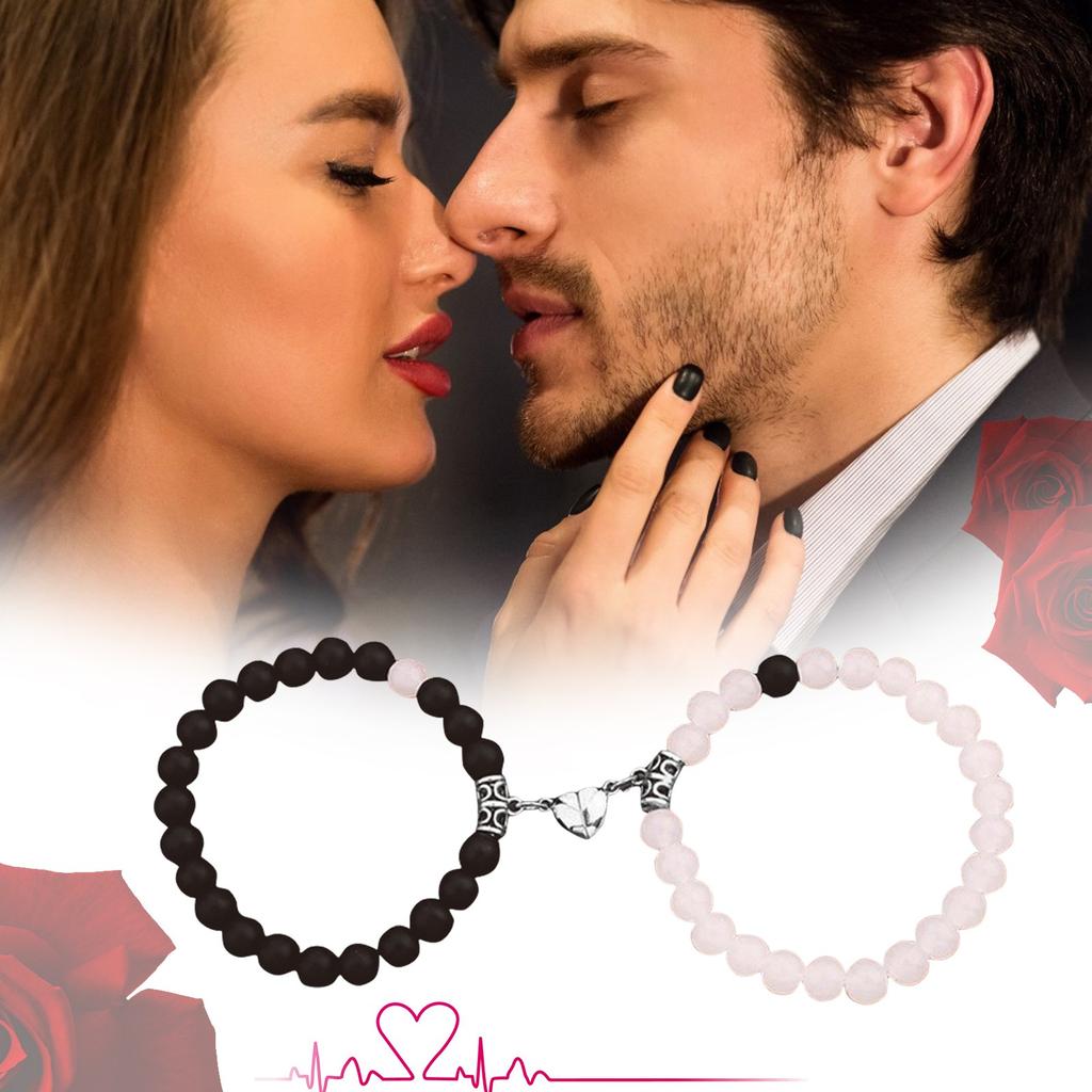 Couple Bracelet His And Her Bracelet Heart-shaped Matching Bracelet Long-distance Relationship Anniversary Gifts Couple's Jewelry (1 Pair)