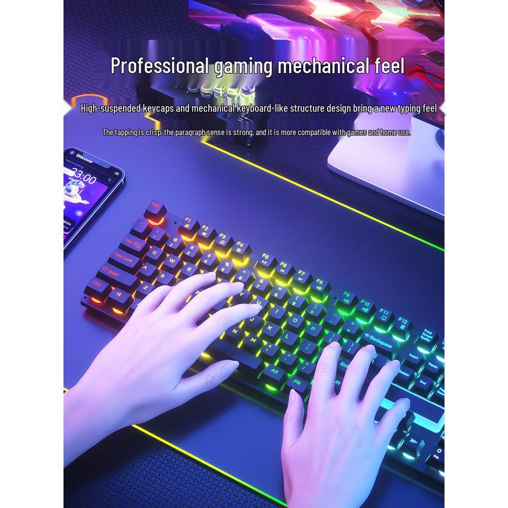 Комплект проводной клавиатуры и мыши: Тихий игровой и офисный режим