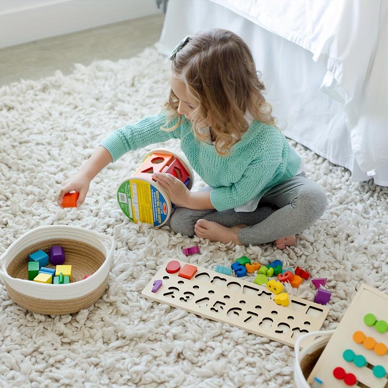 5pcs Set of Circular Small Baskets,hand Woven Baskets,toy Storage Baskets, Fruits,remote Controls,bathroom,table, Key Baskets