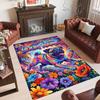 Pug Theme Crystal Velvet Floor Rug Personalized Custom Name Text Warm Carpet Home Decoration