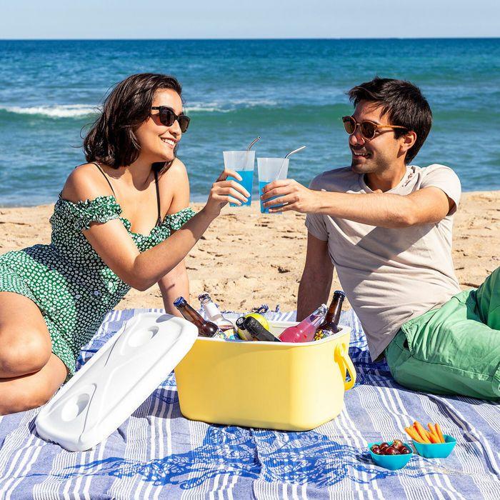 Портативный жесткий холодильник - InnovaGoods - 15 л - Ретро-дизайн - Многофункциональная крышка - Легкий и удобный