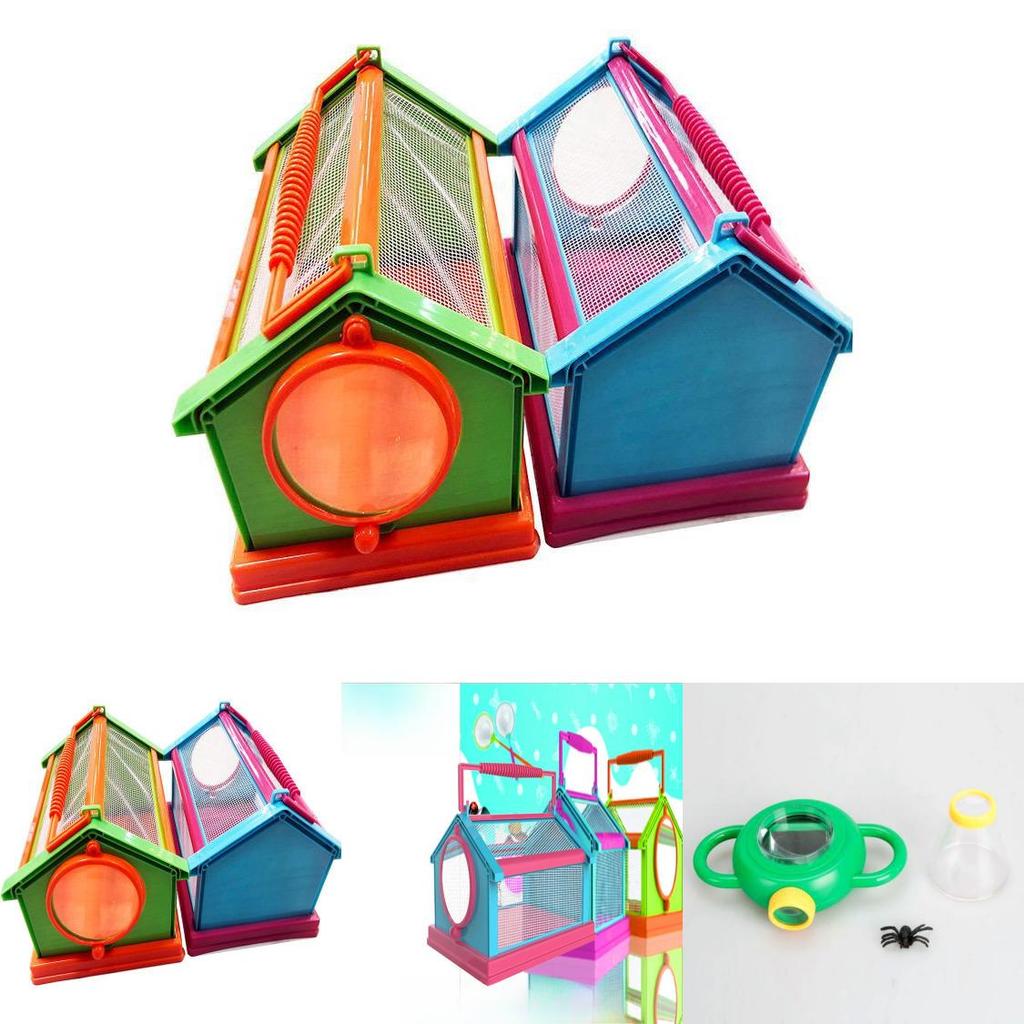Детский набор для наблюдения за насекомыми с ручной лупой и пластиковой клеткой для исследования природы
