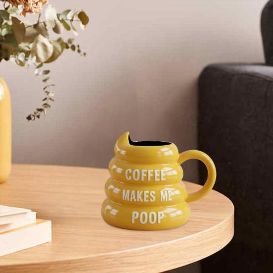 Poop-Shaped Coffee Mug for Coffee Lovers 350ml Hilarious Bathroom Cup Resin Quirky Morning Cup Funny Gag Gifts for Friends