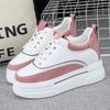 Fashion Thick-soled Pink Sneakers Shoes Women's Spring Lace-up Slim Inner Heightening Shoes 2024 New Casual Sports Shoes Board Shoes