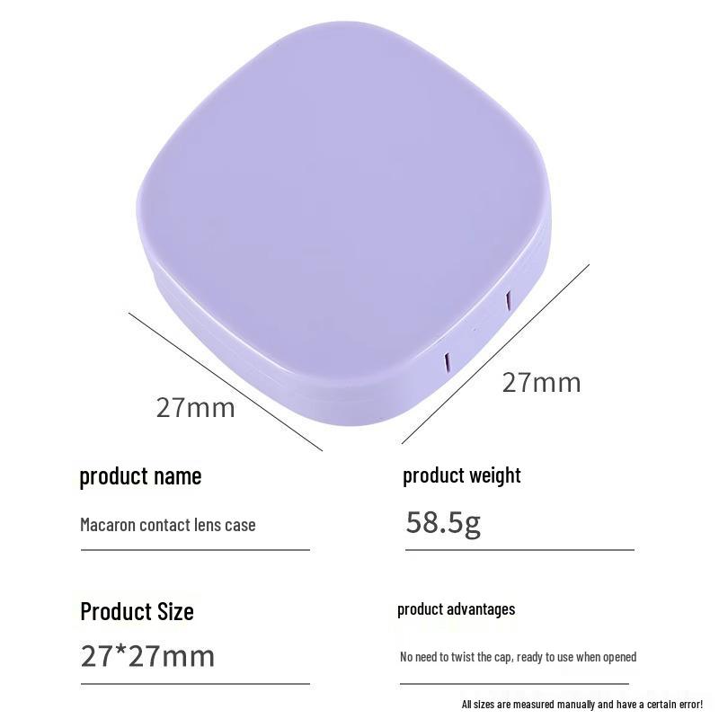 Compact Minimalist Contact Lens Case with Mirror - Leak-proof, Double-Compartment Storage