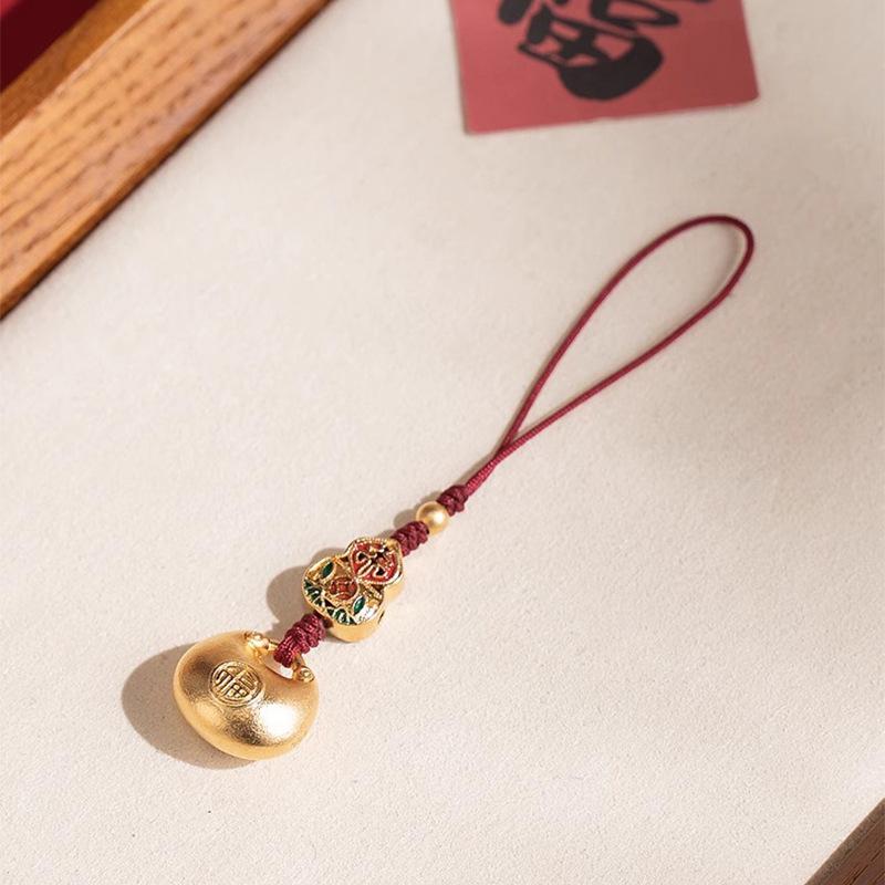 Винтажный Привлекающий Богатство Счастливый Брелок Шнурок для Телефона Китайский Стиль Ретро Брелок Подвеска для Сумки Шарм для Камеры Цепочка для Мобильного Телефона