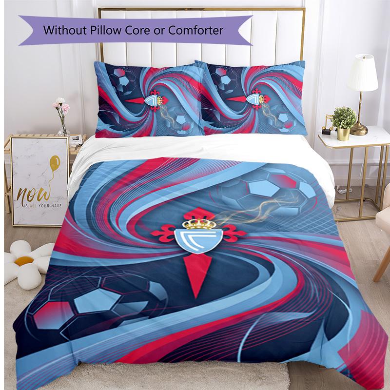 Celta Vigo FC Printed 3PCS Bedding Set Breathable Duvet Cover with Pillowcases Decorative Bed Linen for Bedroom Home