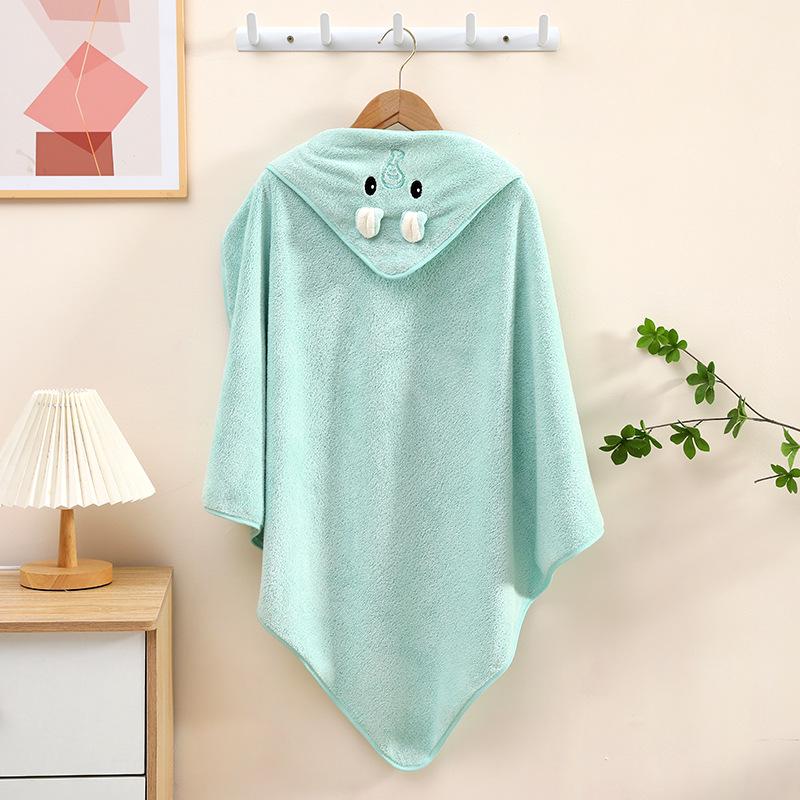 Hooded Quick-Dry Baby Bath Towel & Poncho for Newborns and Kids - Absorbent & Thickened Swaddle