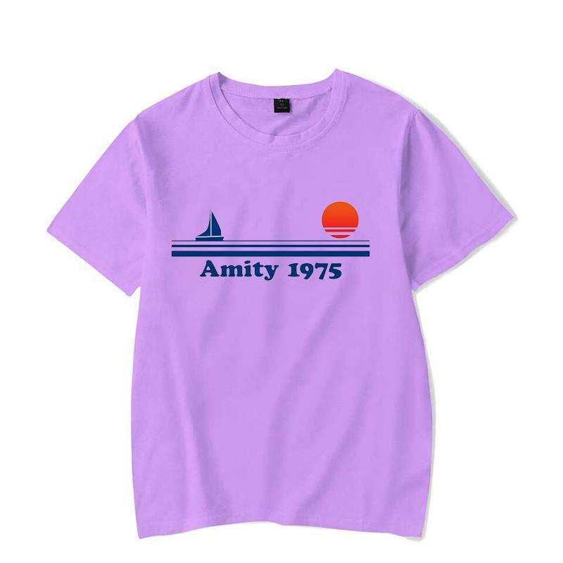 Amity 1975 - Jaws Retro Print Tshirt Men Creativity Sweat Clothing Fashion Tee Clothes T Shirts Breathable T-Shirts Man Women