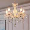 Saint Mossi Crystal Chandelier, Crystal-Look Glass Chandelier Ceiling Light, 5 Lights, E17 Base, Antique Glass, LED, Dining Room Lighting, Stylish,